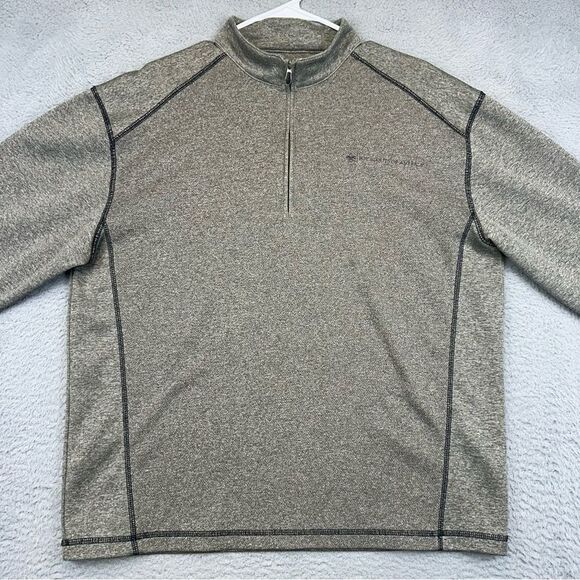 Boy Scouts America Sweater Mens Medium Gray Green 1/4 Zip Pullover‎ Outdoor BSA - Picture 2 of 12
